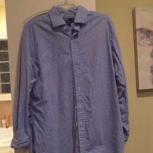 Polo blue checkered button down. Size large